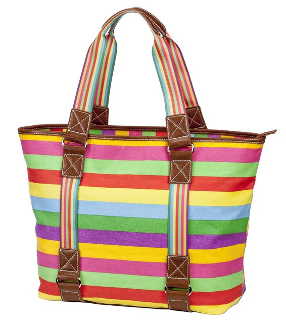 Canvas Stripe Shopper  around-golf   