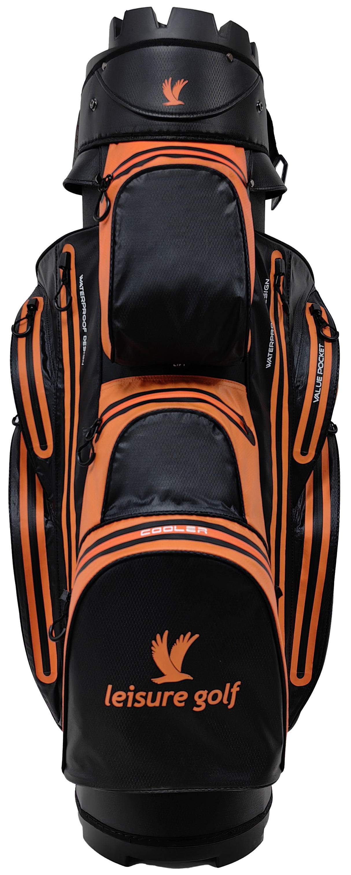 Leisure Golf Watersafe Organizer Cartbag Schwarz/Orange  Leisure Golf   