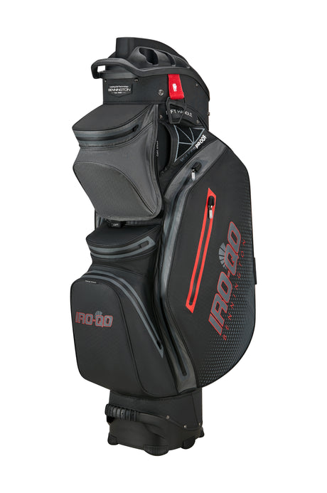 Bennington IRO QO 14 Waterproof Cartbag  Bennington Golf Black/Canon Grey/Red  