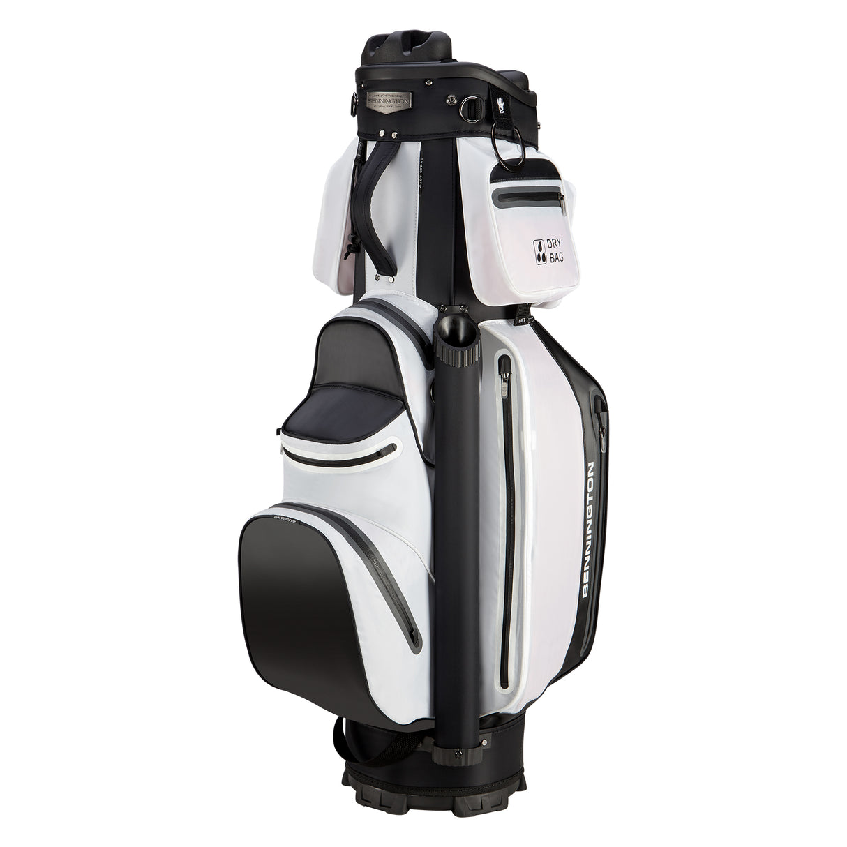 Bennington Golf SELECT 360° Series  QO9 Waterproof Cartbag  Bennington Golf White/Black  