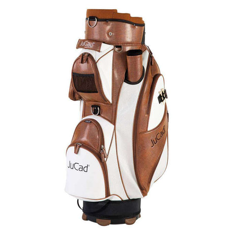 Jucad Cartbag Style Lederoptik Golfbag Jucad Golf braun-weiß Arial rot