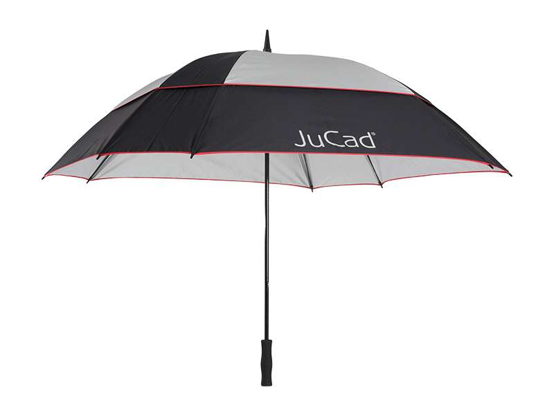 JuCad Schirm Windproof ohne Schirmstift  Jucad Golf Schwarz-Silber-Rot  