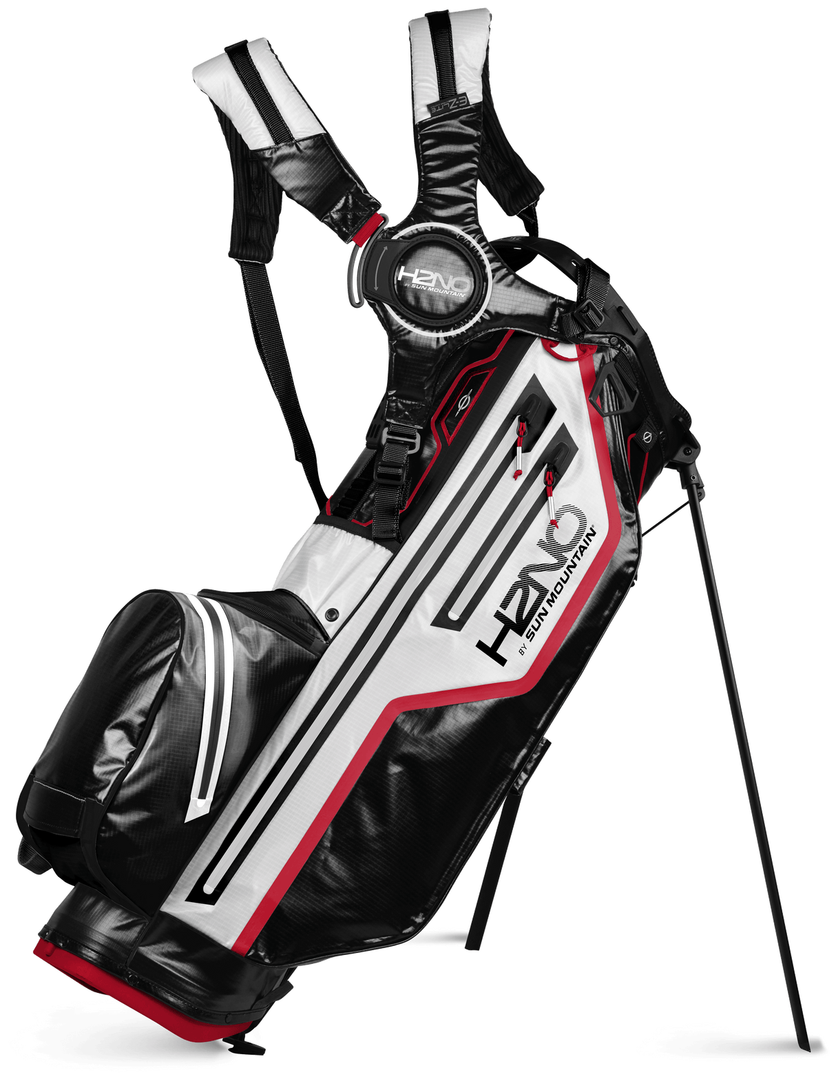 Sun Mountain H2NO Lite Waterproof Carrybag  Sun Mountain Golf Black/White/Bright Red  