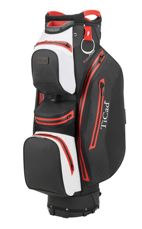 TiCad FO Premium 14 Waterproof Cartbag  TiCad Golf Black/White/Red  