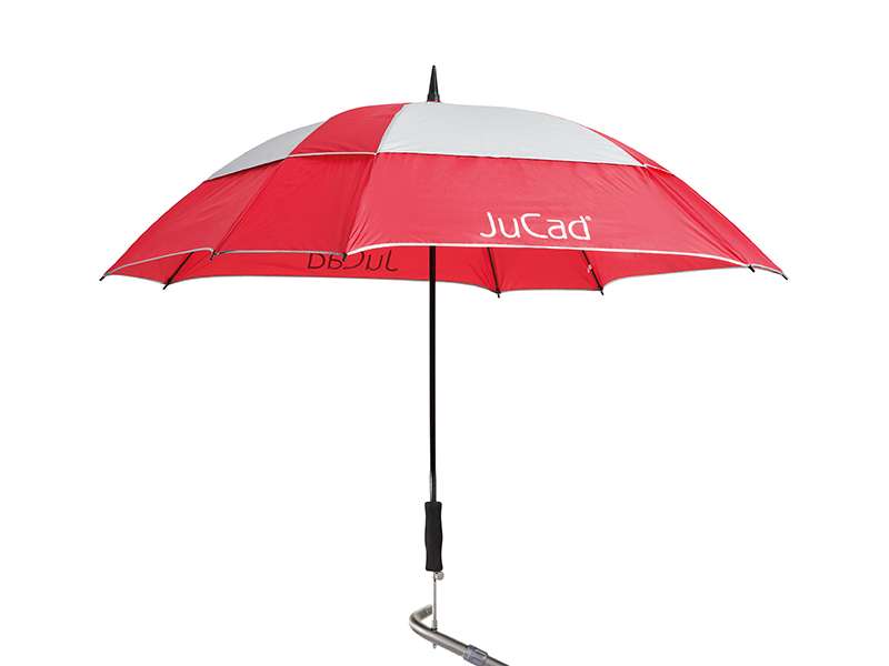 JuCad Teleskop-Golfschirm Windproof mit Schirmstift  Jucad Golf Rot-Silber  