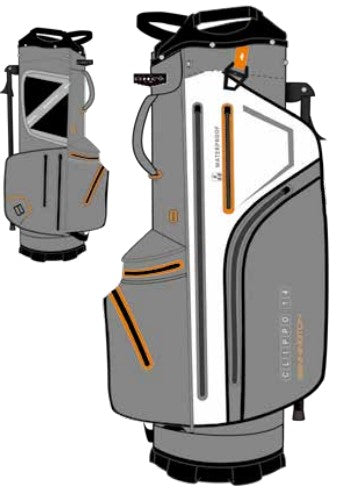 Bennington Golf CLIPPO 14 Waterproof Carrybag  Bennington Golf Canon Grey/White/Orange  