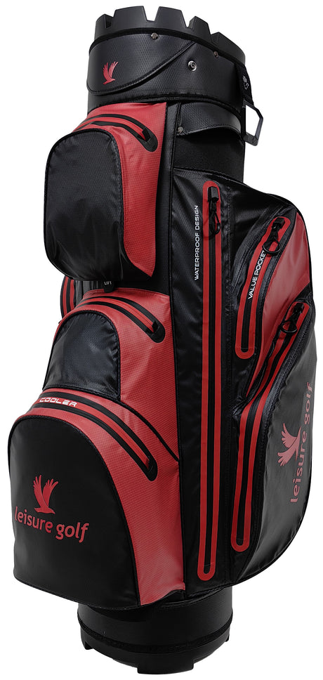 Leisure Golf Watersafe Organizer Cartbag Schwarz/Rot Color Edition Golfbag Leisure Golf   