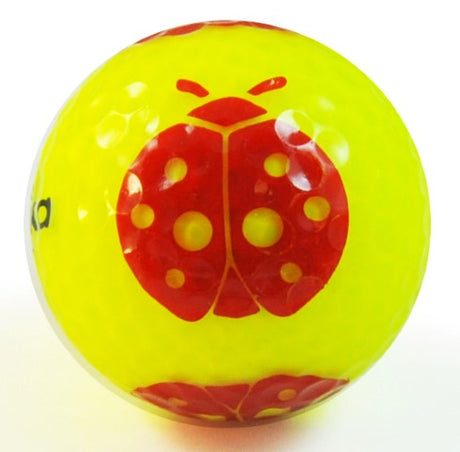Designer-Golfbälle 3er Pack "Ladybug neon-gelb"  around-golf   