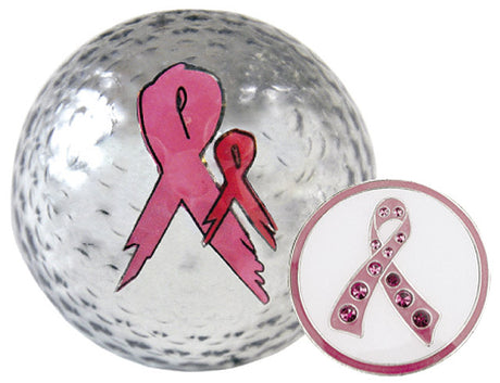Navika Geschenkset Golfball und Marker "Pink Ribbon"  around-golf   