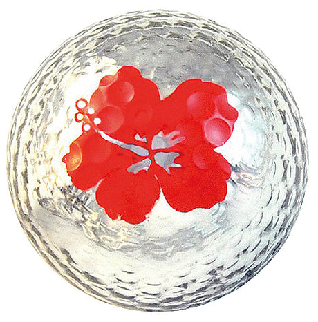 Metallic Bling 3er Pack Golfbälle "Hibiscus silber"  around-golf   