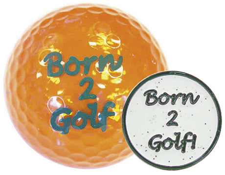 Navika Geschenkset Golfball und Marker "Born2Golf orange"  around-golf   