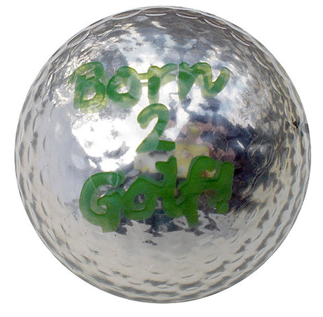 Metallic Bling 3er Pack Golfbälle "Born2Golf silber"  around-golf   