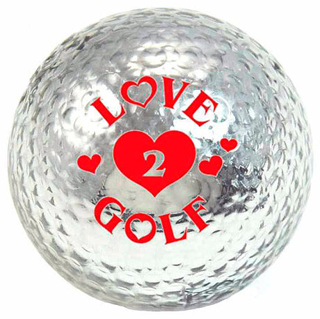 Metallic Bling 3er Pack Golfbälle "Love2Golf silber"  around-golf   
