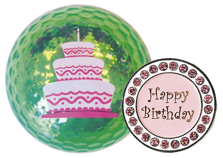 Navika Geschenkset Golfball und Marker "Happy Birthday"  around-golf   