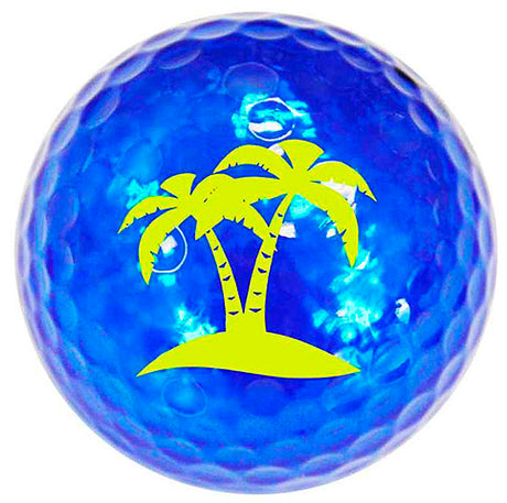 Metallic Bling 3er Pack Golfbälle "Palm Tree türkis"  around-golf   