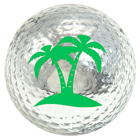 Metallic Bling 3er Pack Golfbälle "Palm Tree silber"  around-golf   