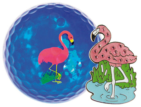 Navika Geschenkset Golfball und Marker "Flamingo"  around-golf   
