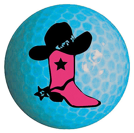 Designer-Golfbälle 3er Pack "Cowgirl neon-blau"  around-golf   