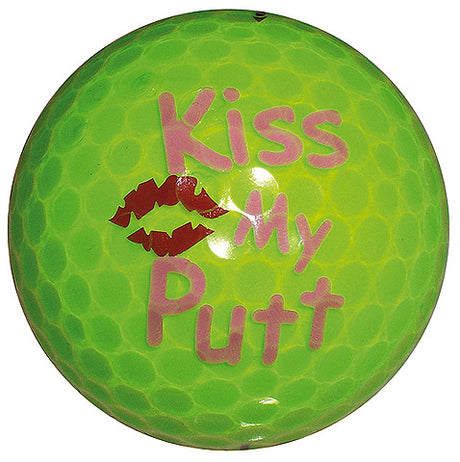 Designer-Golfbälle 3er Pack "Kiss my Putt neon gelb"  around-golf   